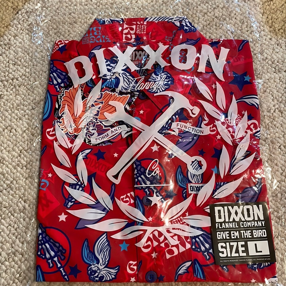 NWT Dixxon Flannel Company “Give Em The Bird” Button Down